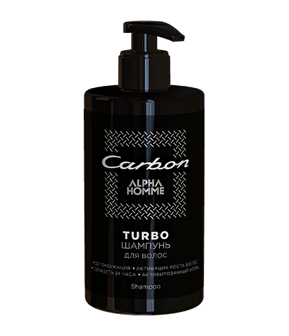 TURBO-шампунь для волос и тела ALPHA HOMME CARBON Объём: 250 мл; 435 мл
